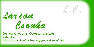 larion csonka business card